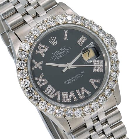 rolex oyster perpetual datejust 36mm case with diamond dial|rolex 36mm datejust diamond bezel.